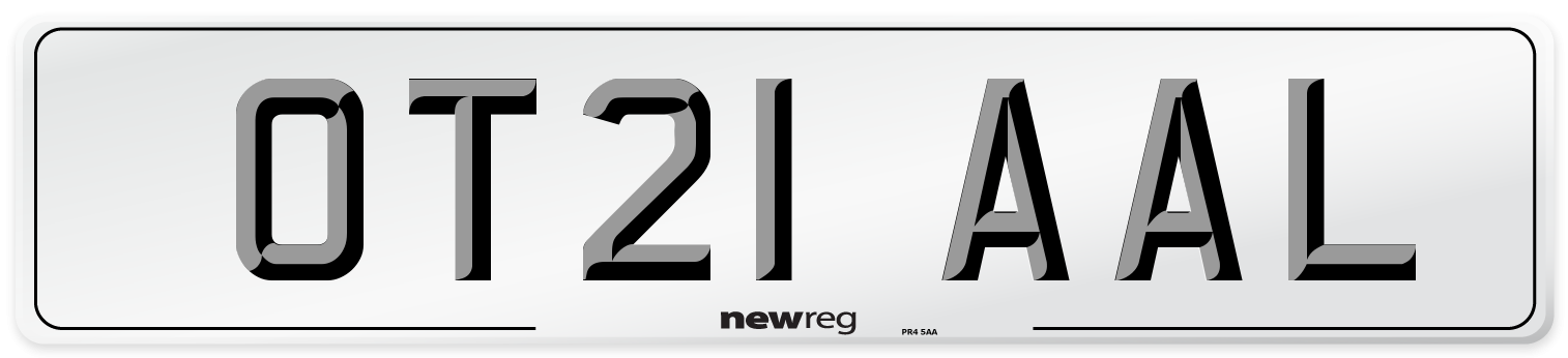 OT21 AAL Number Plate from New Reg